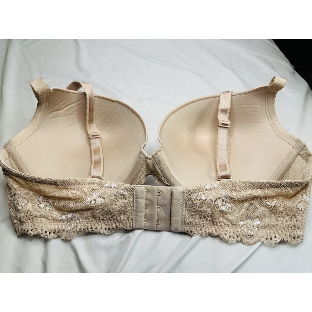 Torrid Beige Lace Plunge Push Up Bra 38DD - Picture 3 of 4